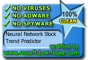 NNSTP-2 Certification: RoSoftDownload.com Team has tested Neural Network Stock Trend Predictor, it is 100% clean